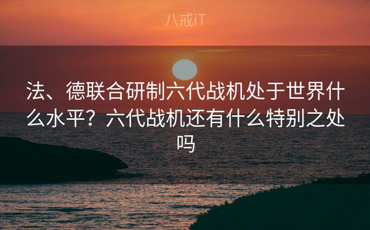 法、德联合研制六代战机处于世界什么水平？六代战机还有什么特别之处吗