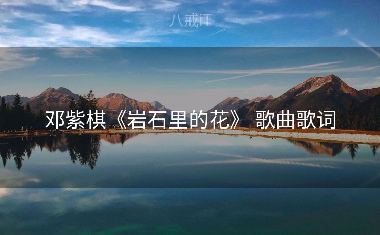 邓紫棋《岩石里的花》 歌曲歌词