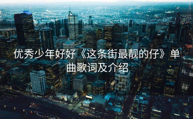 优秀少年好好《这条街最靓的仔》单曲歌词及介绍