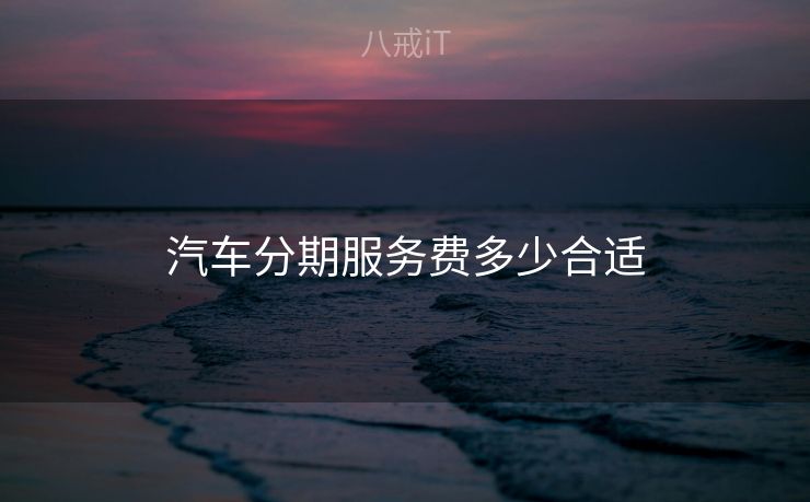 汽车分期服务费多少合适