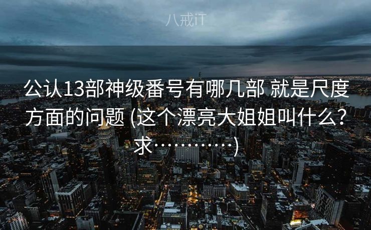 公认13部神级番号有哪几部 就是尺度方面的问题 (这个漂亮大姐姐叫什么？求…………)