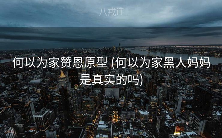 何以为家赞恩原型 (何以为家黑人妈妈是真实的吗)