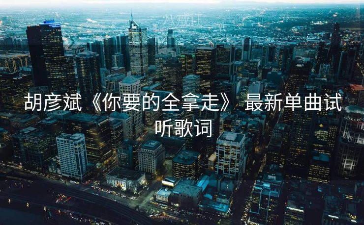胡彦斌《你要的全拿走》 最新单曲试听歌词