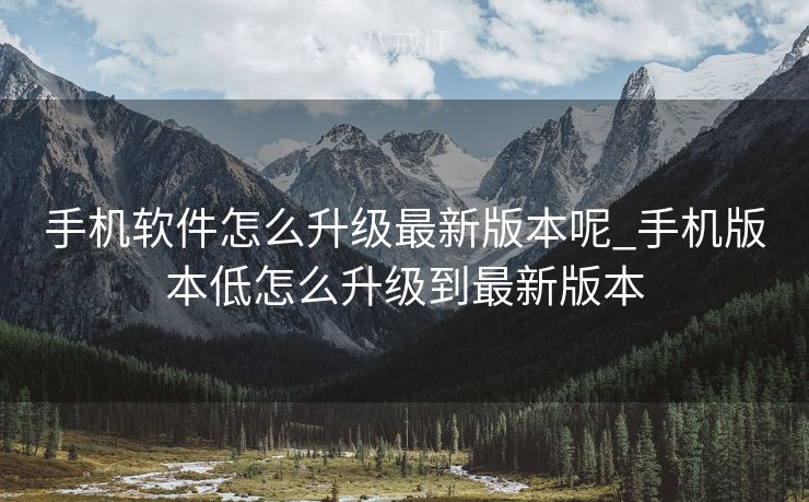 手机软件怎么升级最新版本呢_手机版本低怎么升级到最新版本