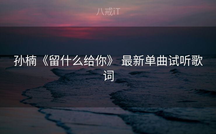孙楠《留什么给你》 最新单曲试听歌词
