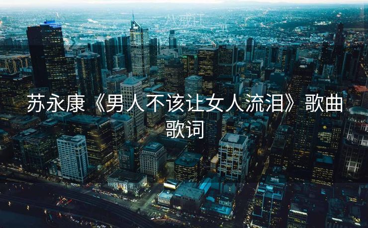 苏永康《男人不该让女人流泪》歌曲歌词