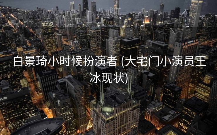 白景琦小时候扮演者 (大宅门小演员王冰现状)