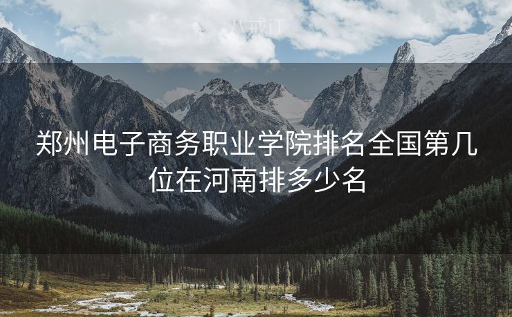 郑州电子商务职业学院排名全国第几位在河南排多少名