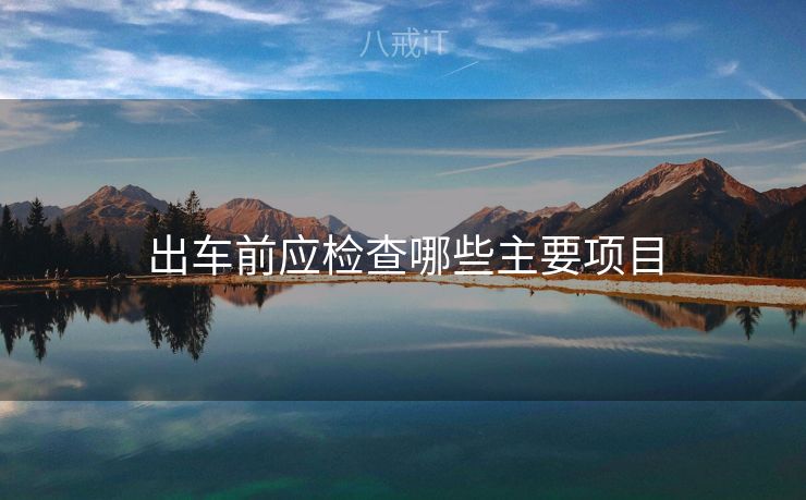 出车前应检查哪些主要项目