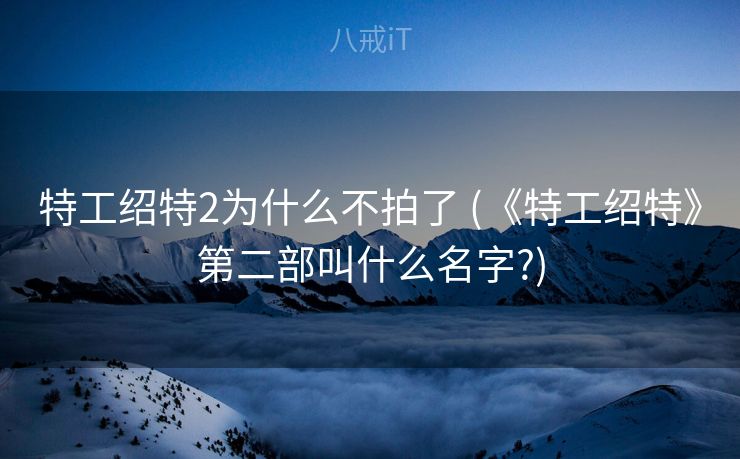 特工绍特2为什么不拍了 (《特工绍特》第二部叫什么名字?)