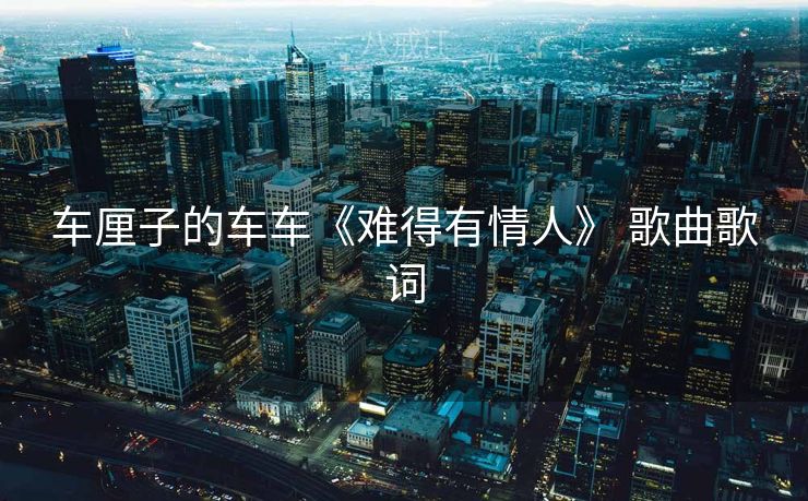 车厘子的车车《难得有情人》 歌曲歌词