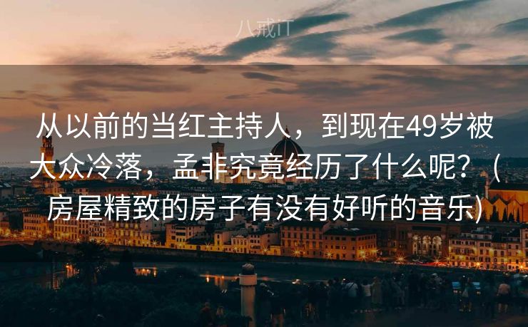 从以前的当红主持人，到现在49岁被大众冷落，孟非究竟经历了什么呢？ (房屋精致的房子有没有好听的音乐)