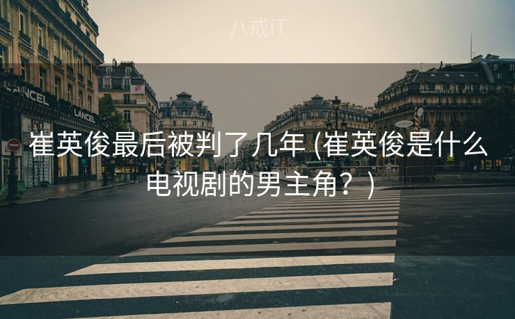 崔英俊最后被判了几年 (崔英俊是什么电视剧的男主角？)