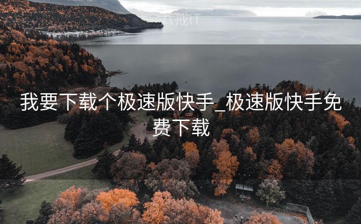 我要下载个极速版快手_极速版快手免费下载