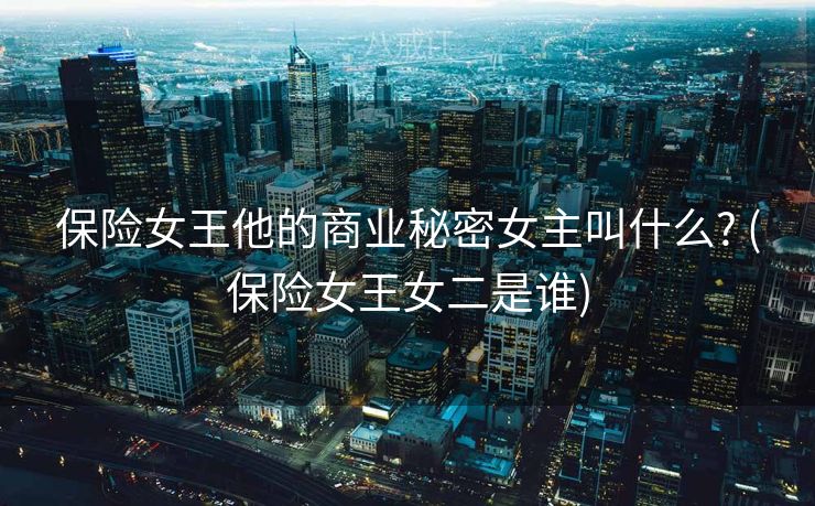 保险女王他的商业秘密女主叫什么? (保险女王女二是谁)