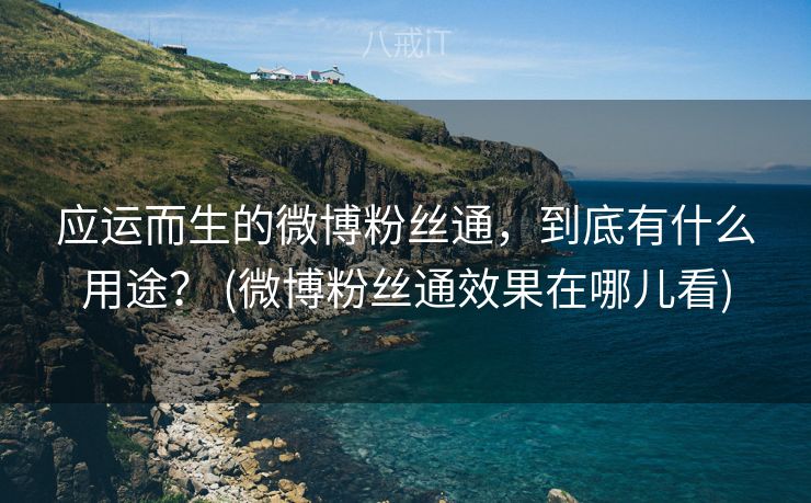 应运而生的微博粉丝通，到底有什么用途？ (微博粉丝通效果在哪儿看)