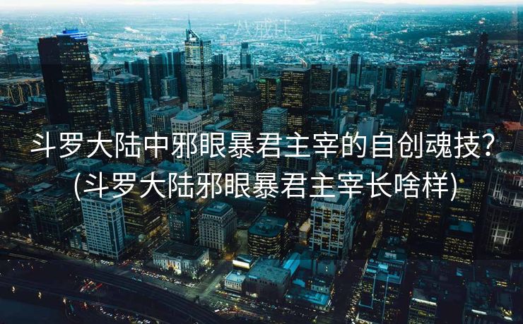 斗罗大陆中邪眼暴君主宰的自创魂技？ (斗罗大陆邪眼暴君主宰长啥样)