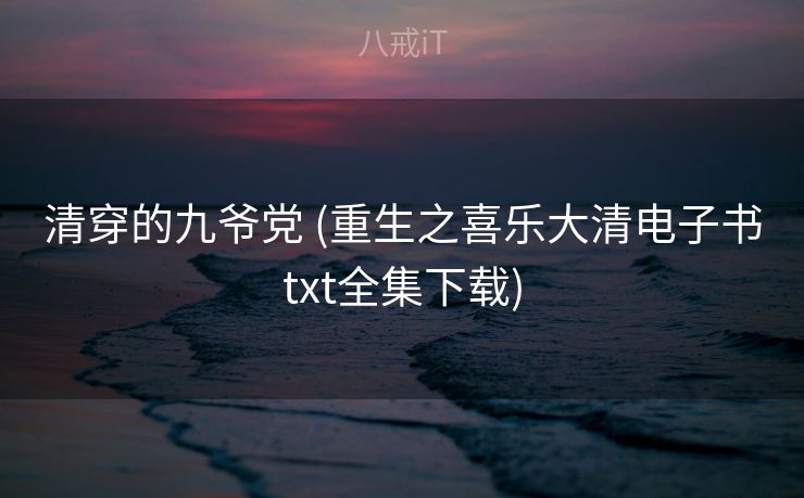 清穿的九爷党 (重生之喜乐大清电子书txt全集下载)