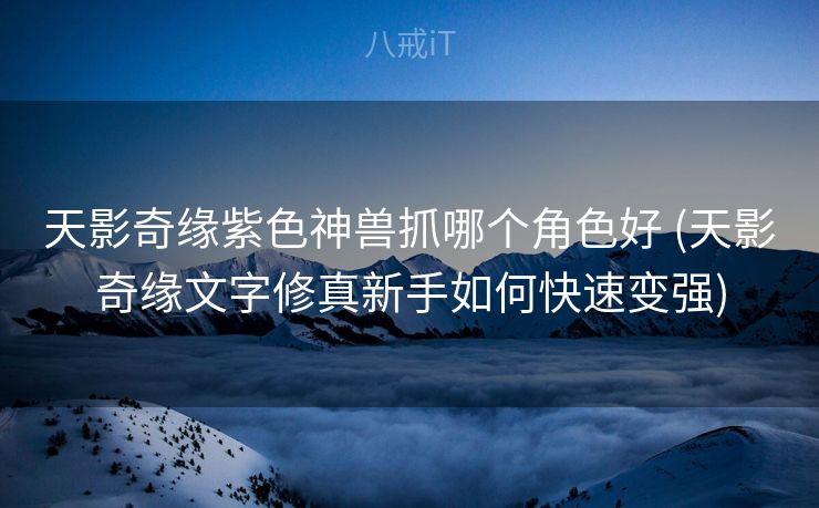 天影奇缘紫色神兽抓哪个角色好 (天影奇缘文字修真新手如何快速变强)