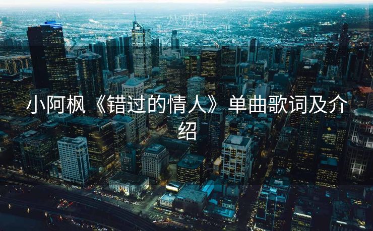 小阿枫《错过的情人》单曲歌词及介绍