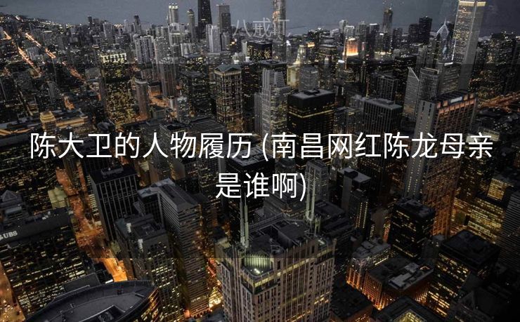 陈大卫的人物履历 (南昌网红陈龙母亲是谁啊)