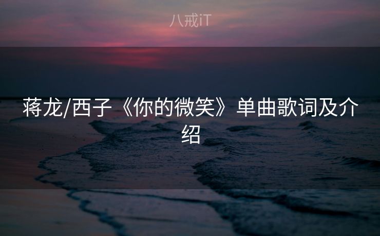 蒋龙/西子《你的微笑》单曲歌词及介绍