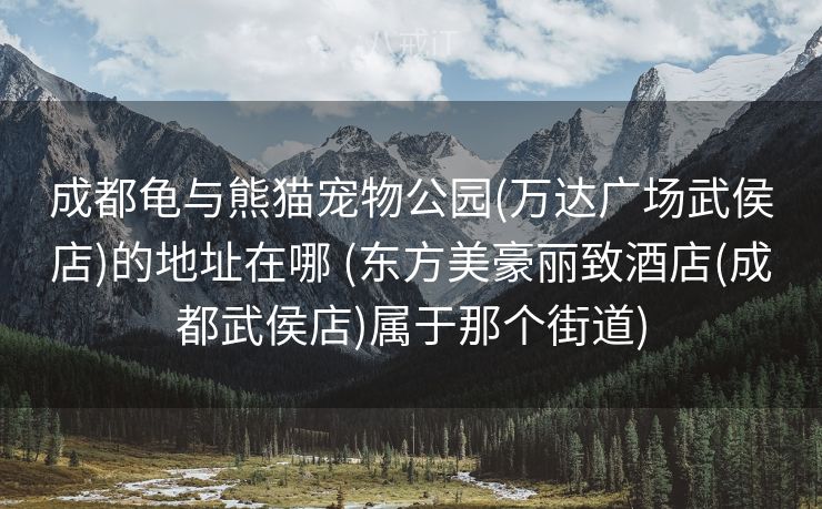 成都龟与熊猫宠物公园(万达广场武侯店)的地址在哪 (东方美豪丽致酒店(成都武侯店)属于那个街道)