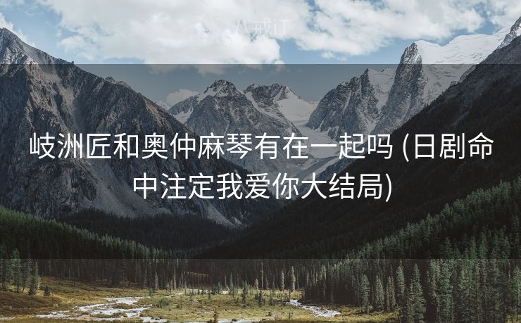 岐洲匠和奥仲麻琴有在一起吗 (日剧命中注定我爱你大结局)