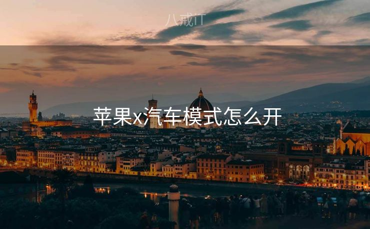  苹果x汽车模式怎么开