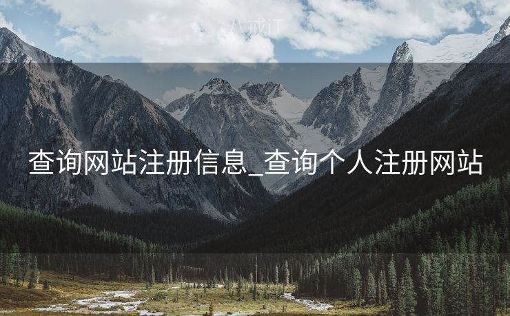 查询网站注册信息_查询个人注册网站