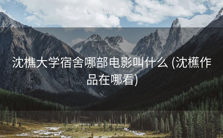 沈樵大学宿舍哪部电影叫什么 (沈櫵作品在哪看)