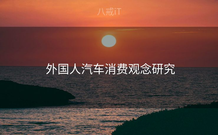  外国人汽车消费观念研究