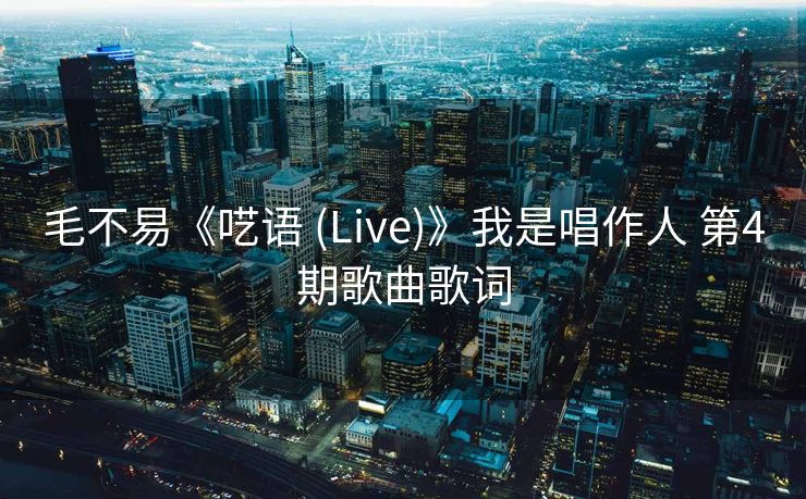 毛不易《呓语 (Live)》我是唱作人 第4期歌曲歌词