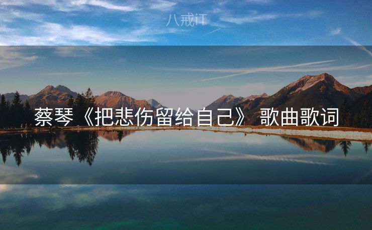 蔡琴《把悲伤留给自己》 歌曲歌词
