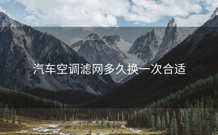 汽车空调滤网多久换一次合适