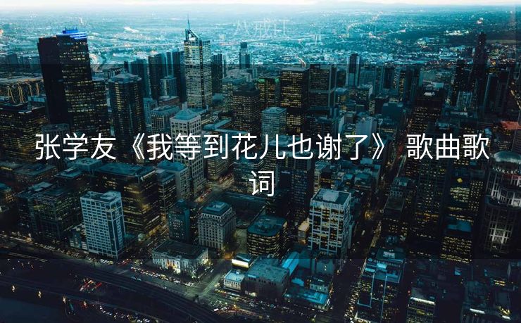 张学友《我等到花儿也谢了》 歌曲歌词