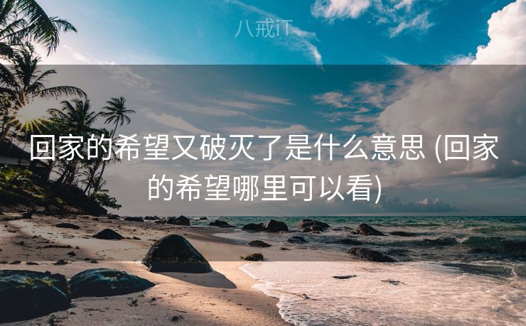 回家的希望又破灭了是什么意思 (回家的希望哪里可以看)