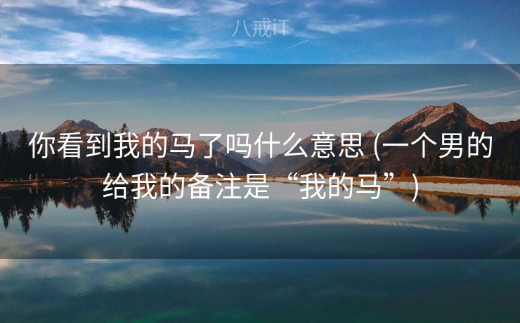 你看到我的马了吗什么意思 (一个男的给我的备注是“我的马”)