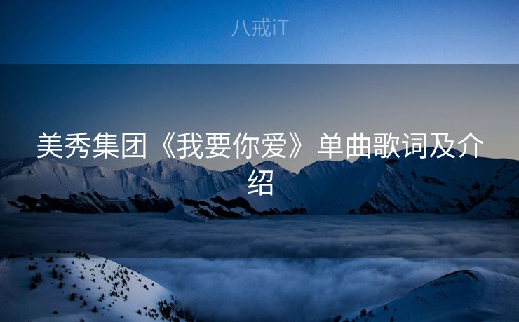 美秀集团《我要你爱》单曲歌词及介绍