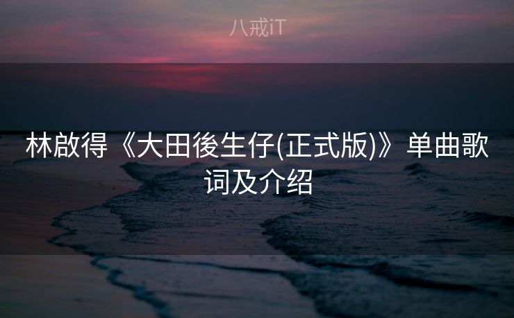 林啟得《大田後生仔(正式版)》单曲歌词及介绍