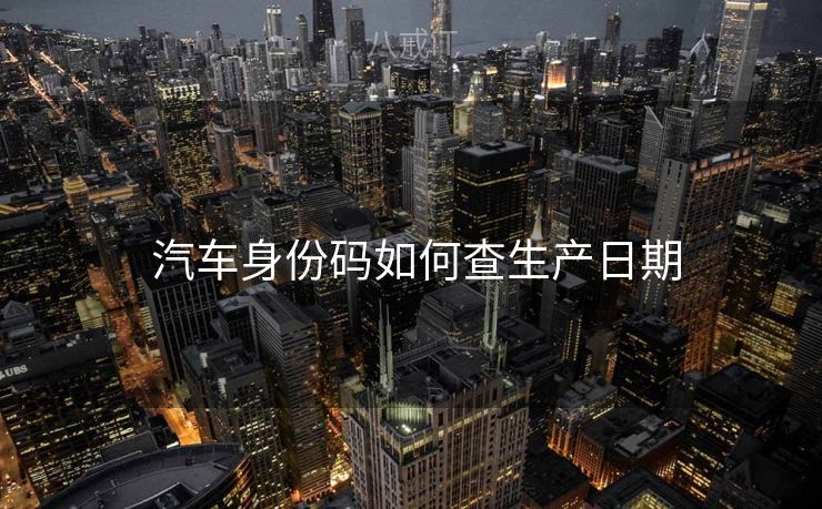  汽车身份码如何查生产日期