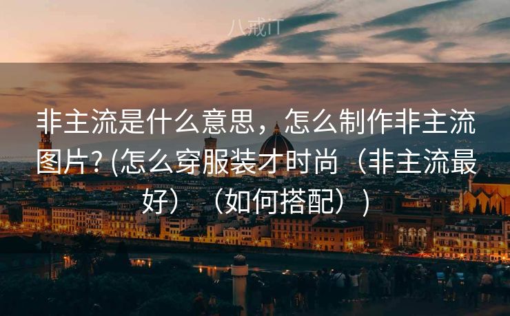 非主流是什么意思，怎么制作非主流图片? (怎么穿服装才时尚（非主流最好）（如何搭配）)