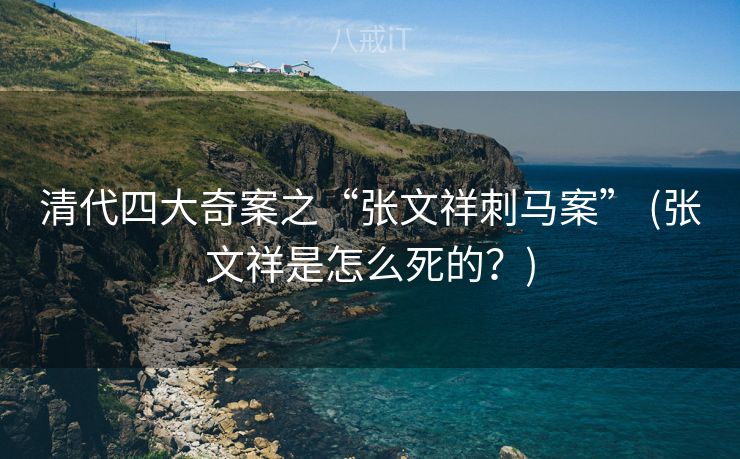 清代四大奇案之“张文祥刺马案” (张文祥是怎么死的？)
