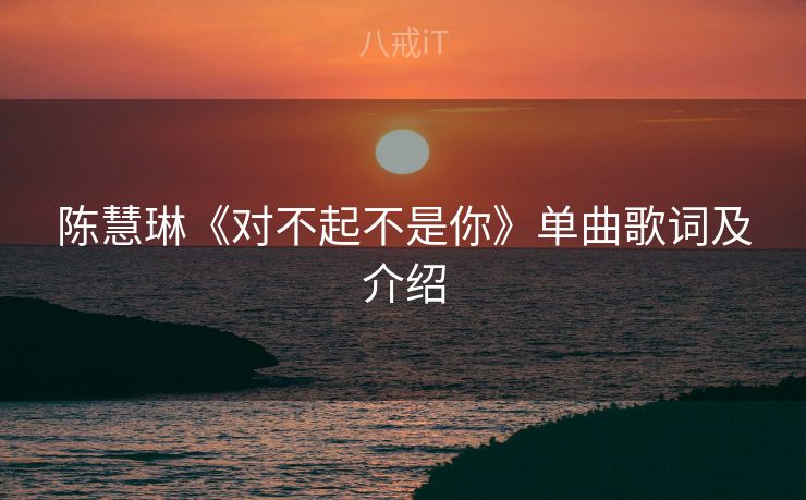 陈慧琳《对不起不是你》单曲歌词及介绍