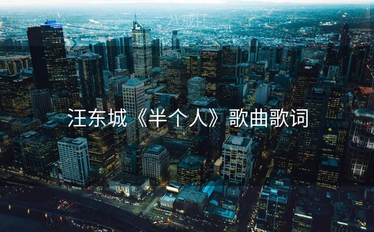 汪东城《半个人》歌曲歌词