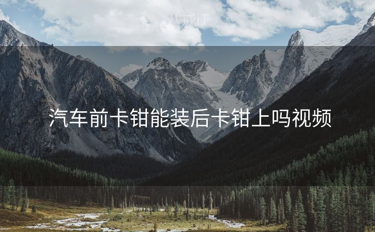  汽车前卡钳能装后卡钳上吗视频