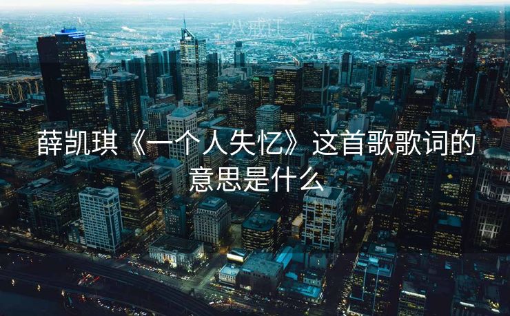 薛凯琪《一个人失忆》这首歌歌词的意思是什么