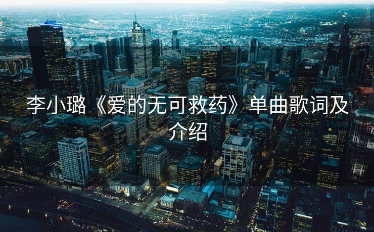 李小璐《爱的无可救药》单曲歌词及介绍