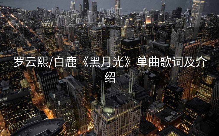 罗云熙/白鹿《黑月光》单曲歌词及介绍