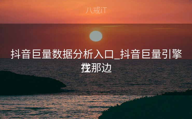 抖音巨量数据分析入口_抖音巨量引擎在那边

找